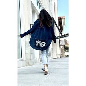 KISS Long Sleeve Upcycled Patched Retro Vintage Asymmetric High-Lo Band Shirt XS